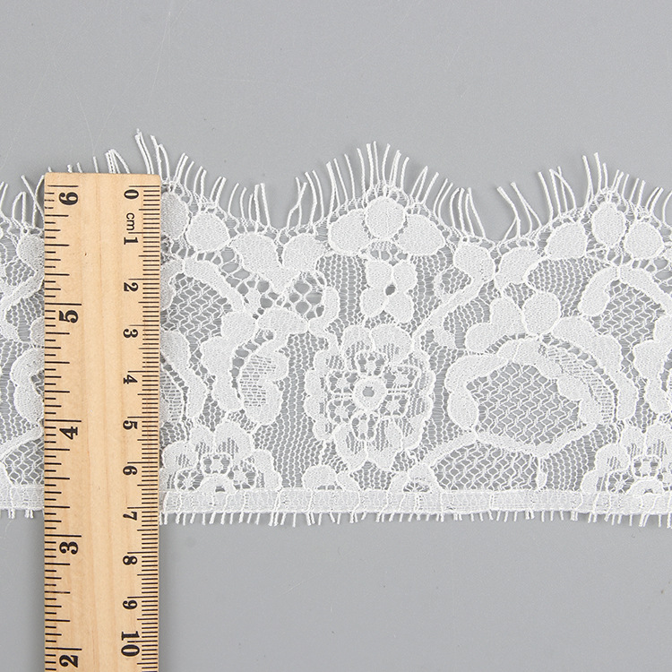 Lace Trim Eyelash White Lace Fabric for Apparel Wholesale Supplier 7